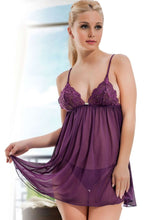 Load image into Gallery viewer, Women's Lace Detail Tulle Nightgown Set

