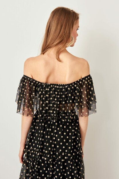 Women's Polka-dot Black Bustier