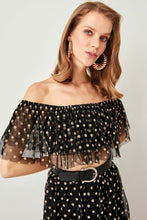 Load image into Gallery viewer, Women's Polka-dot Black Bustier
