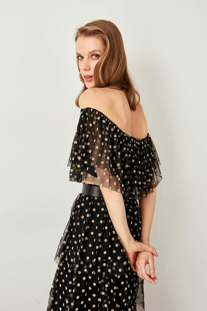 Women's Polka-dot Black Bustier