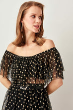 Load image into Gallery viewer, Women's Polka-dot Black Bustier
