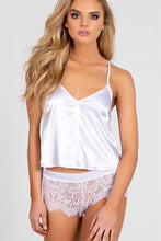 Load image into Gallery viewer, Women's Lace Detail Satin Camisole Shorts Set
