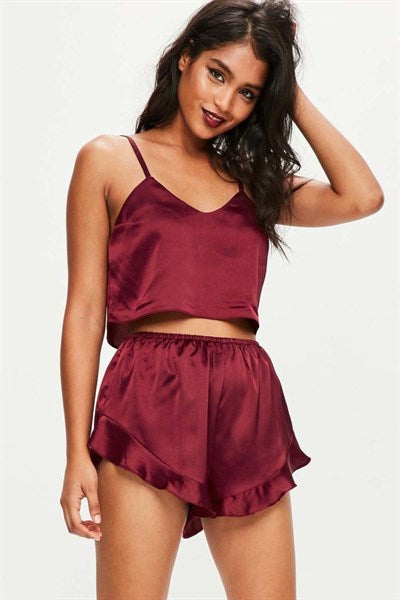 Women's Satin Shorts & Camisole Set