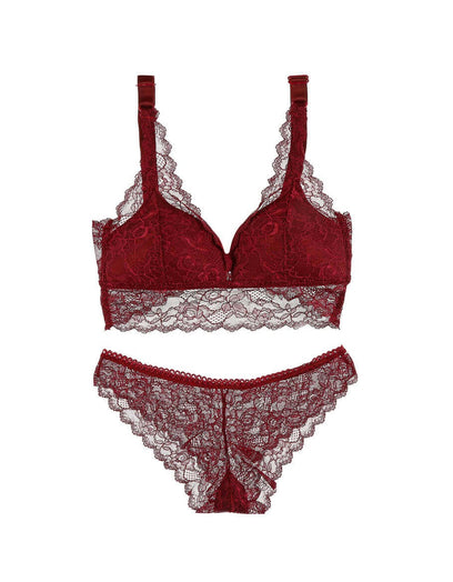 Women's Claret Red Lace Bustier